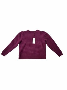 Walter Hagen Quilted Crewneck Sweater in Plum L NWT